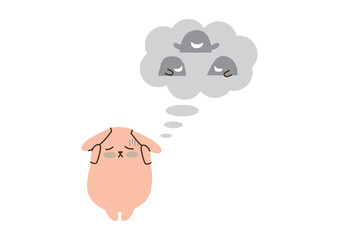 耳を塞ぐゆるいうさぎ