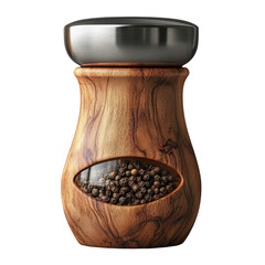 Wooden Pepper Mill With Stainless Steel Top perfect isolated on transparent background