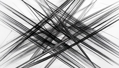 abstract black lines on white background intersecting scratching dynamic chaotic