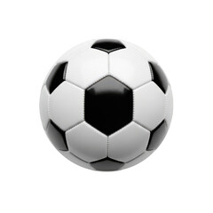 Classic black and white soccer ball isolated on transparent background