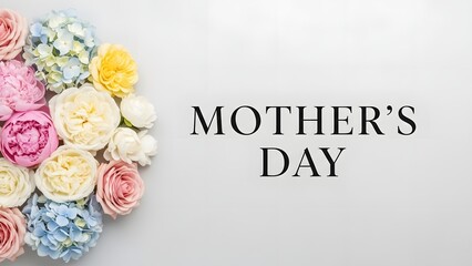 Beautiful mother's day greeting with colorful roses and elegant typography