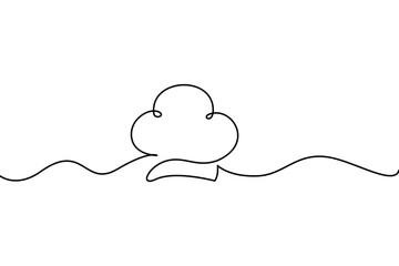 one line Chef cap drawing, vector, illustration