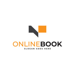 Book ordering logo, book chat logo design vector design template