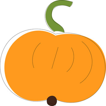Vector illustration of pumpkin in cartoon style