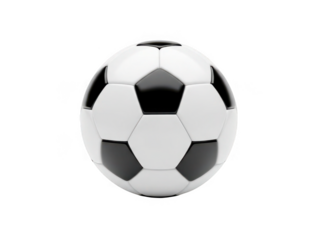 Black and white soccer ball isolated on transparent background