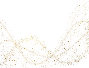 Gold glitter swash shiny stroke shape, luxury party element on transparent background 