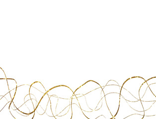 Premium Gold Glitter Ribbon Line Art
