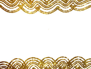 Abstract Gold Glitter Curly Line Element
