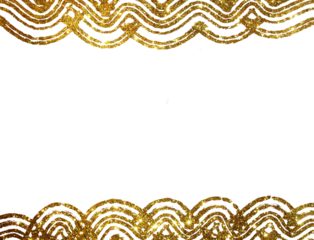 Abstract Gold Glitter Curly Line Element
