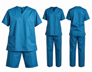 Teal Blue Scrub Suit For Medical Professionals And Healthcare Workers With Multiple Pockets And V Neck Top