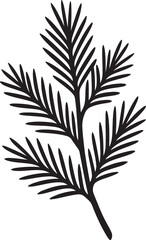 Obraz premium Pine Tree Branch with Needles Vector