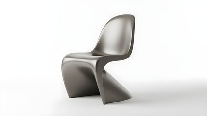 Modern Gray Plastic S-Shape Chair Product Shot