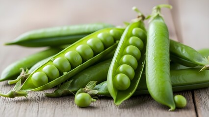 Fresh green peas.