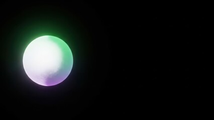 Obraz premium Glowing white egg with green and purple hue in dark background soft lighting and mysterious atmosphere