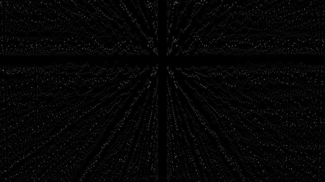 Abstract animation of white wave vibration lines in black background suitable for science and technology background