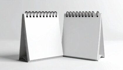 Blank desktop calendars in a studio, ready for design or planning, offering a minimalist aesthetic