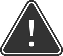 Dark warning triangle icon with exclamation mark
