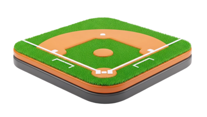 3D Isometric Baseball Field Icon
