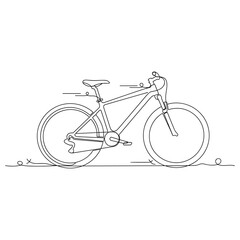 Fototapeta premium Minimalist line drawing of a modern bicycle design. No editable strokes