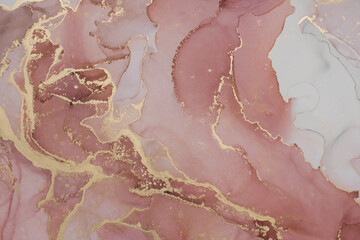 Elegant Rose Gold Fluid Art Texture