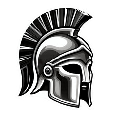 Naklejka premium Stylized ancient warrior helmet with plume