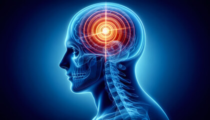 3D anatomy illustration of a headache