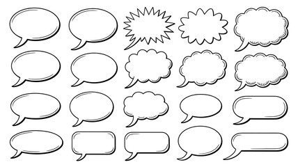 set of comic speech bubbles