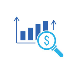 Icon a financial analysis and profit auditing, isolated against a clean background.