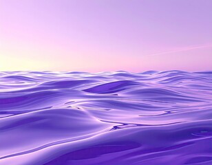 Smooth purple waves flow under a soft, pastel sky.