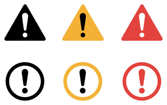 warning sign icon vector set