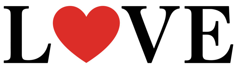 love word heart icon design