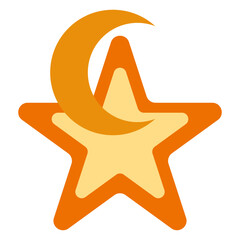 moon and stars illustration