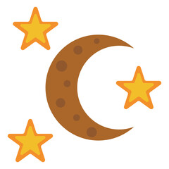 moon and stars illustration