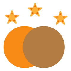 moon and stars illustration