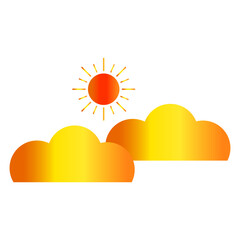 illustration of the sun with a white background