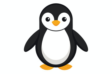 Walking Penguin Vector Character, Modern Minimalist Illustration of an Emperor Penguin for Winter Season Graphics and Logos