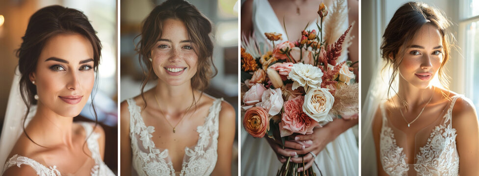 beautiful bride portrait on their wedding day image collection