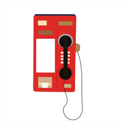 payphone. llustration vector design of payphone cartoon
