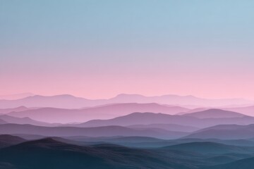 Obraz premium Minimal horizon with dusty pastel tones, long-term investment as slow landscape
