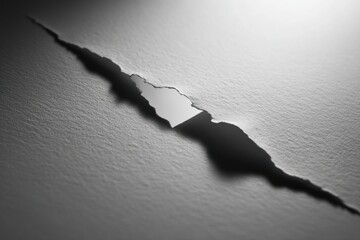 Minimal surface interrupted by a single imperfect line, decisive moment without drama