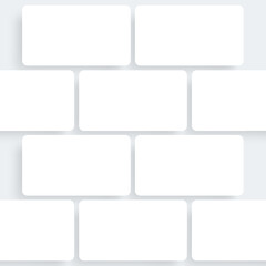 Blank vector mockup with empty web screens arranged in a grid layout. Clean website template for presenting page designs, interfaces, and desktop screenshots