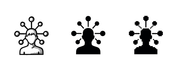 Abstract human figures with network connections