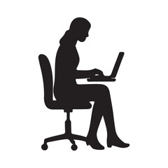 business woman working on laptop