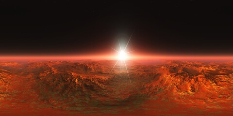 Mars, HDRI, environment map , Round panorama, spherical panorama, equidistant projection, 360 high resolution panorama, 3d rendering