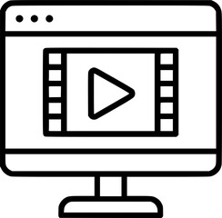 screen tv movie online internet vector sign, symbol, vector, art