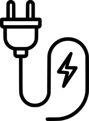 wire cable energy plug icon vector sign, symbol, vector, art