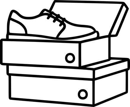 set shoes fashion footwear in boxes vector sign, symbol, vector, art