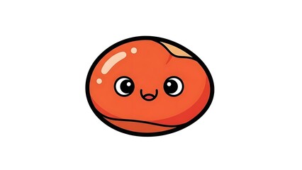 Cartoon Orange Fruit Character Illustration.
