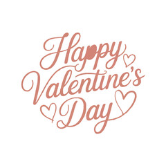 Obraz premium Happy Valentine's Day festive greeting with hearts on white background