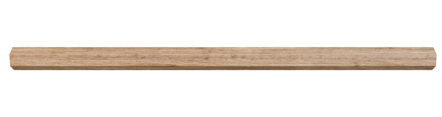 Obraz premium single hexagonal wood dowel rod isolated. realistic 3d illustration of a geometric wooden stick for diy crafts or math modeling. clean six sided shape.